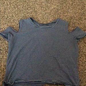 cute shirt with cut outs over the shoulders